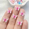 50Pcs Cute Mini Cartoon Colorful Butterflies Nail Art Resin Designer Charms Diy Craft For Nail 3D Decorations Jewelry