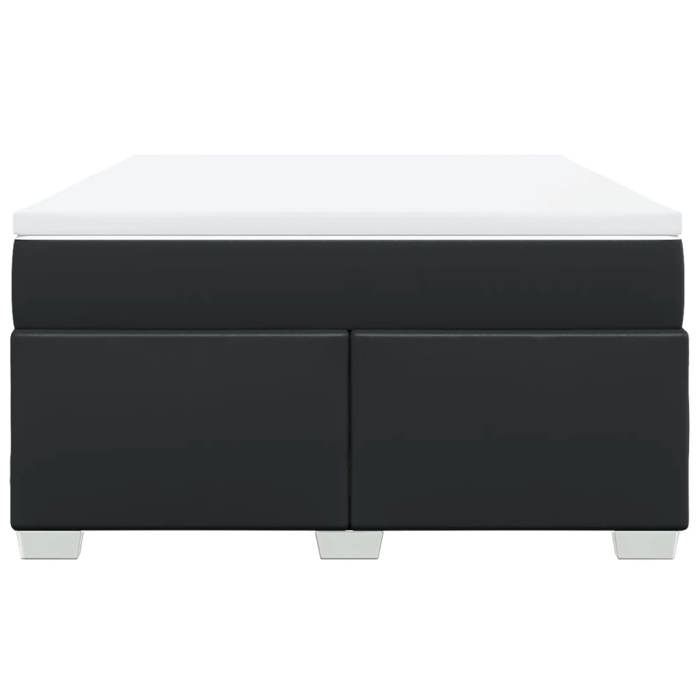 Maison Exclusive - Sommier à lattes de lit avec matelas Noir 140x190 cm Similicuir