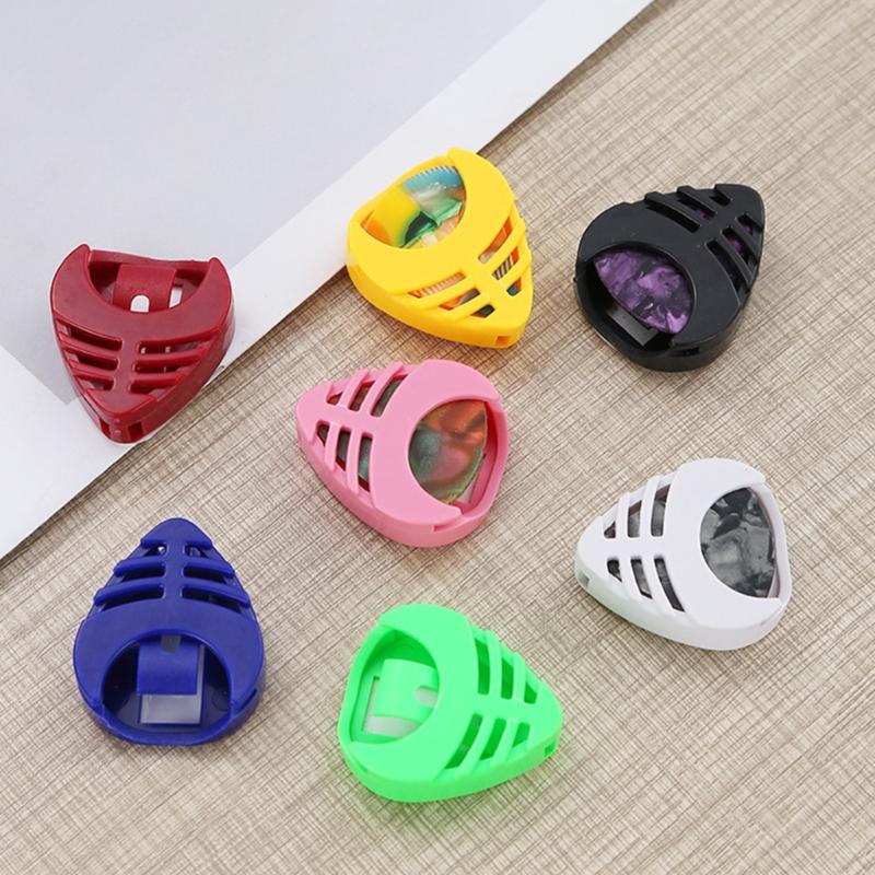 6pcs Triangular Guitar Pick Holder Durability ABS Material Light Weight Portable For Musicians
