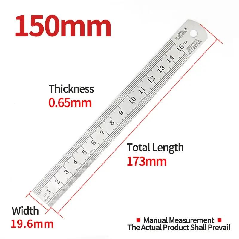 Straightedge Double Side Scale Metal Ruler High Quality Stainless Steel Woodworking Drawing Measuring Tools 0-15/25/30mm