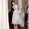 Design sense French niche hollow sleeveless neck sling dress backless strap gentle wind temperament long skirt