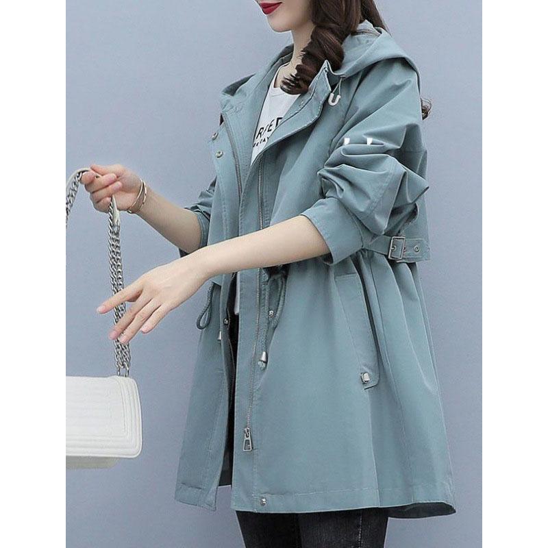 

Осенние женские куртки, ветровка, женская повседневная базовая куртка с капюшоном, свободная легкая куртка на молнии, верхняя одежда XXL