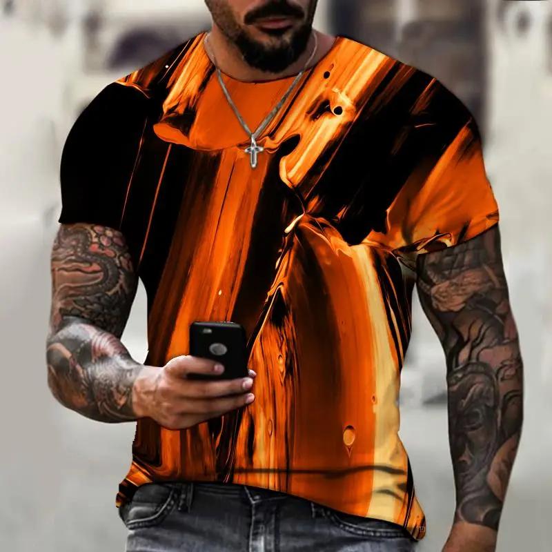 Brand Men's T-shirts Are Suitable for Men In Spring and Summer Colorful Printing 3D Stereo Art Street Sports Fitness