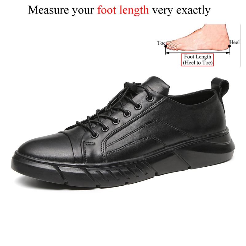 Autumn Winter Men Genuine Leather Pure Black Casual Skateboarding Shoes Sneakers Luxury Brand Designers Plus Big Size 47 48