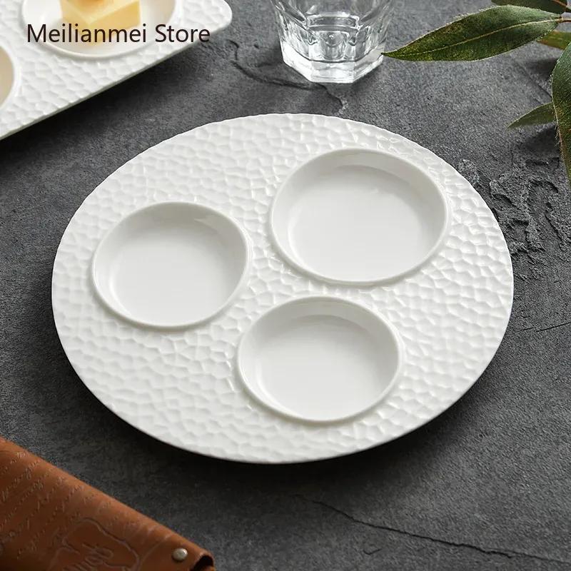 White Ceramic Plate Dim Sum Plates Pre Dinner Plate Cold Dish Plates Molecular Cooking Tableware of Creative Hotel Restaurant