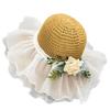 Summer Lace Bow Straw Hat With Brim French Style Beach Sun Hat For Women Elegant Casual Hat For Outdoor Activities