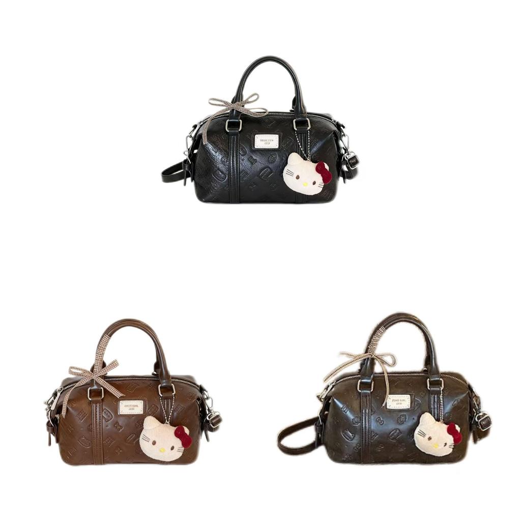 Cat Cartoon Pu Shoulder Bag With Splicing Design For Daily Use