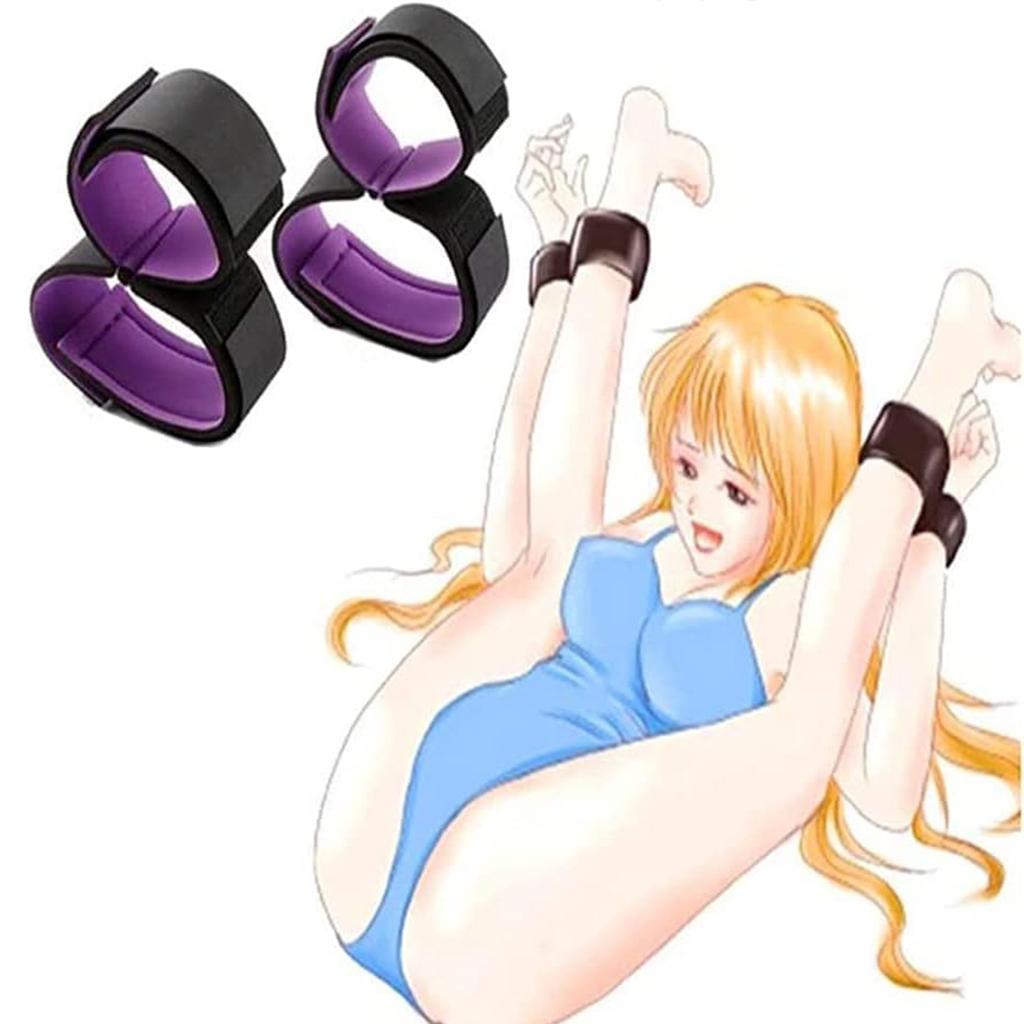 Sex Bondage Kit, Sex Bondage Set for Bed, Leg and Wrist Restraints, Ankle Cuffs for Women, Bed Restraint Rope Kit, Sex Equipment and Accessories