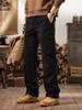 Men's Retro Mountain Style Cargo Pants - Wide Leg, Multi-Pocket, Cuffed