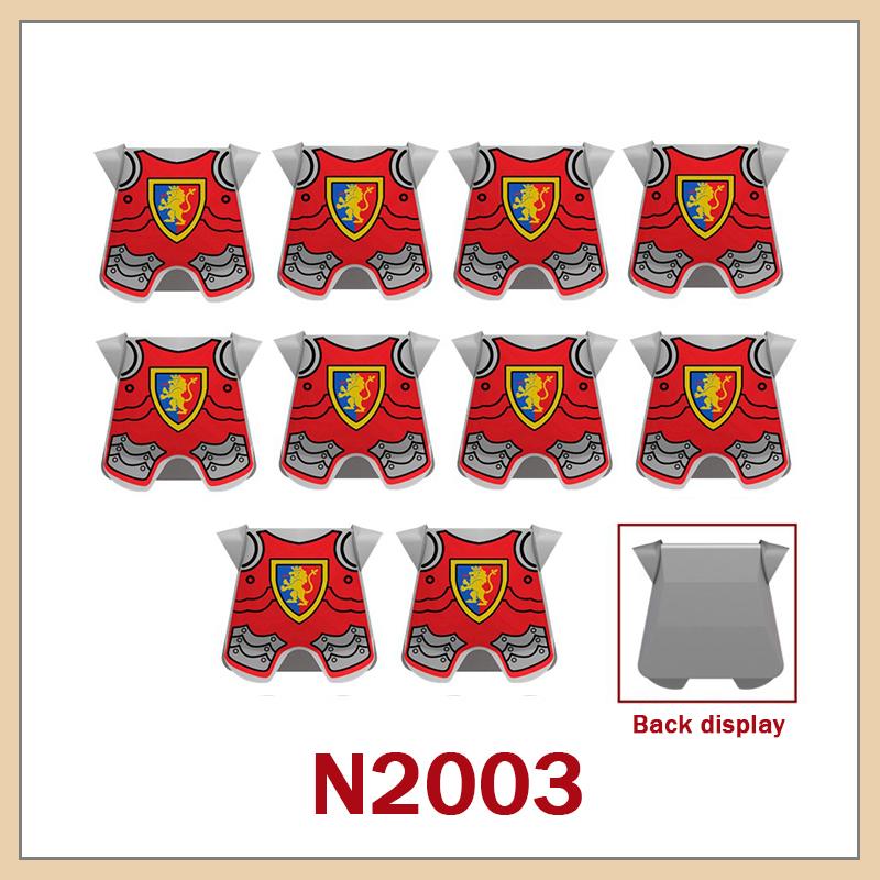 Medieval Military Castle Knight Armour Shoulder Armor Building Blocks Soldier Figure Parts Printed Army Warrior Bricks Toy Gifts