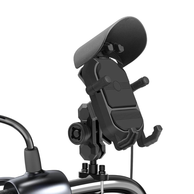Motorcycle Phone Holder 15W Wireless Charger USB Fast Charging Bike Rack Support