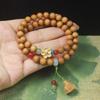 8mm Barbie Sandalwood Double Loop Beaded Bracelet Lotus Pod Pendant Chinese Style Wooden Hand Jewelry Fashion Daily Decor