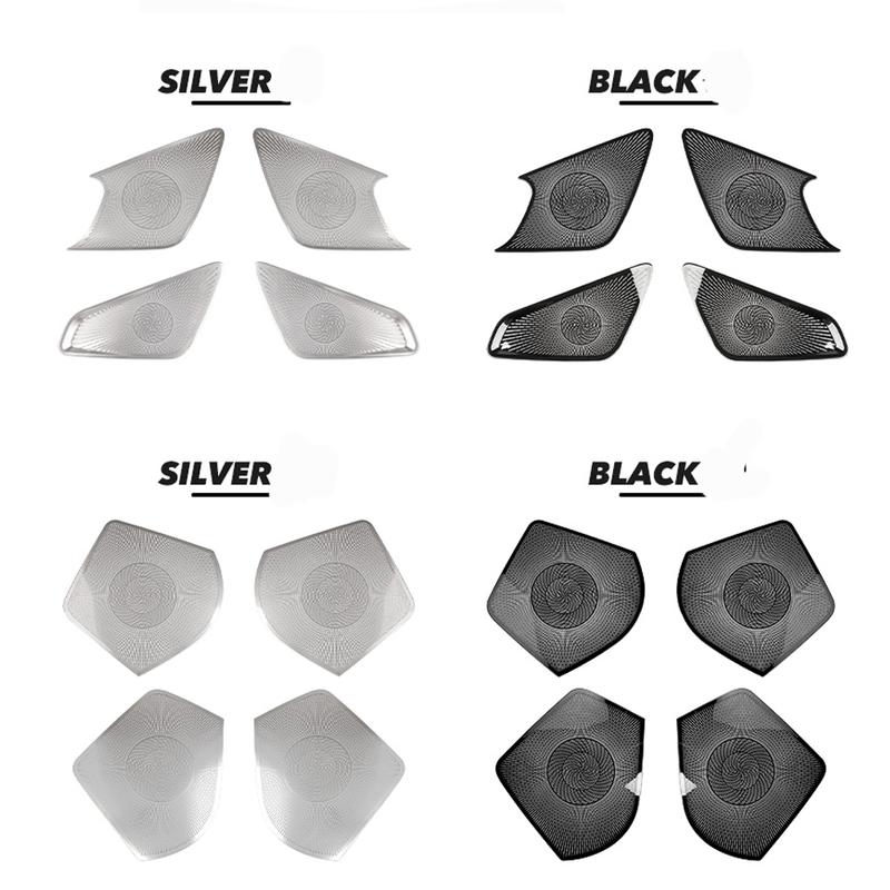 Automotive Door Speaker Horn Protective Covers Silver/Black Stainless Steel for KIA Soul -2025 LHD RHD Car Trim Accessories