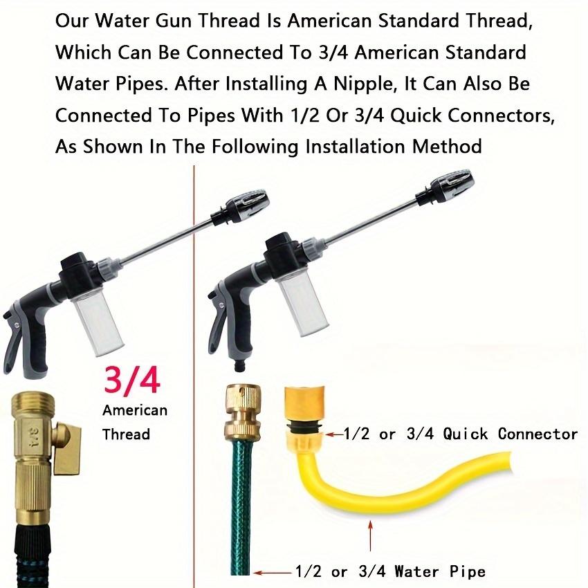 1pc High-Pressure Car Wash Gun RV Cleaning Plastic Gun Body Long Rod Nozzle Garden Hose Nozzle Garden Sprinkler Multi-Functional