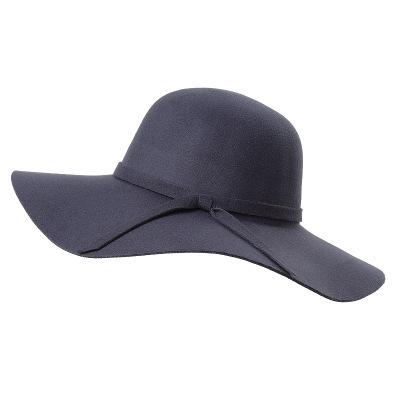Female Hat French Retro Bowler Hat Women Wide-brimmed Wavy Fedora Hat Autumn and Winter Bow Hat Hat Adult Children Hat