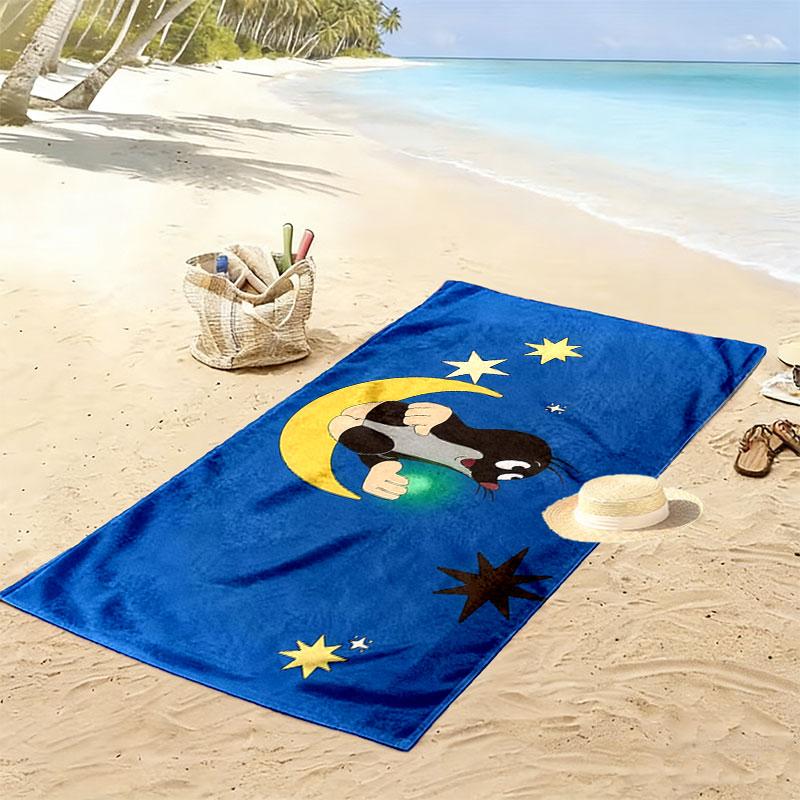Krtek Art Print Beach Towel, Large Soft Quick Dry Towel for Beach Camping Swimming
