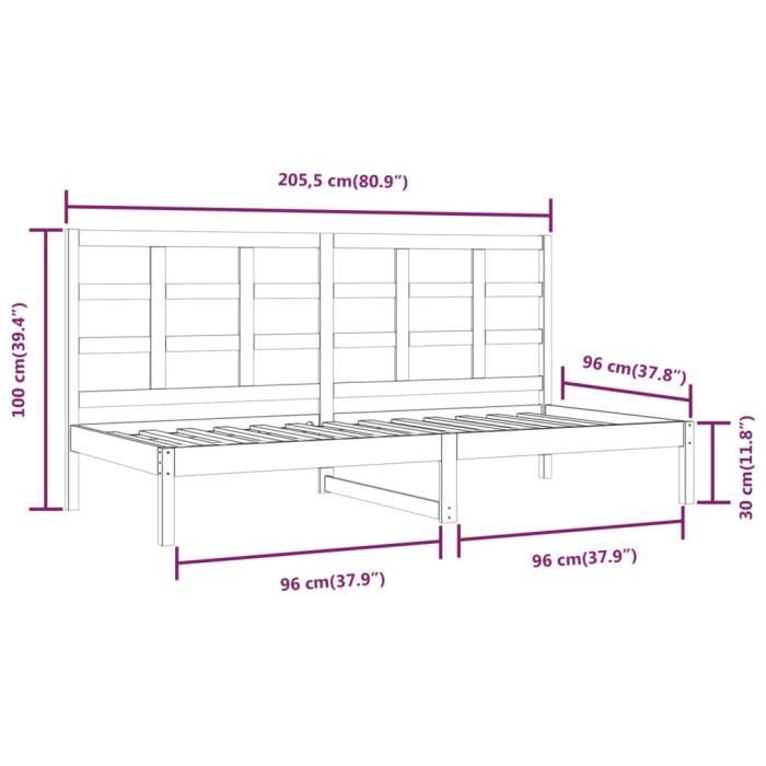 VidaXL Daybed White 90x200 Cm Solid Pine Wood 3107906