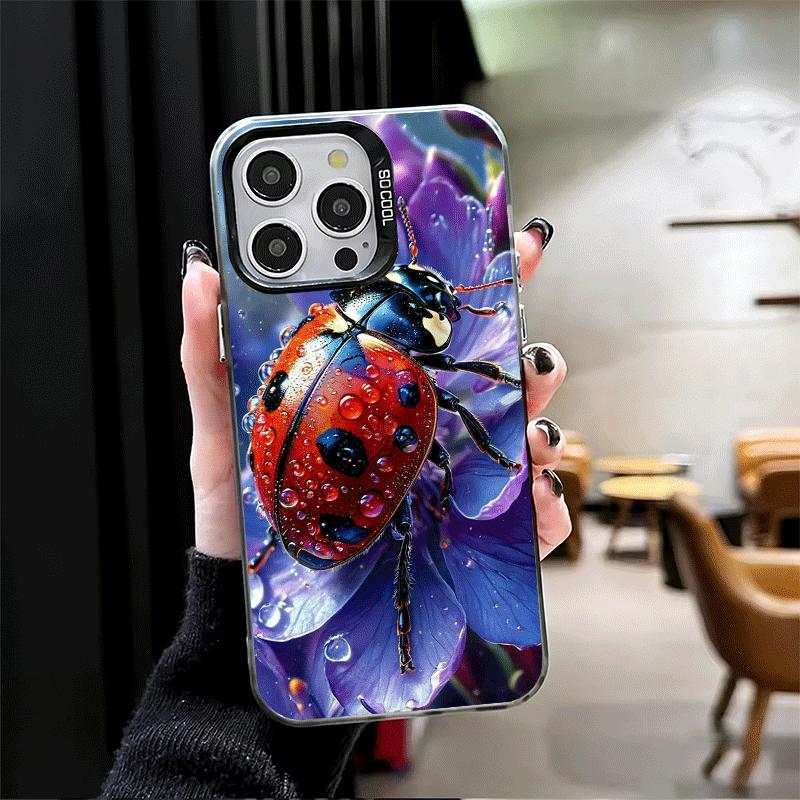 Seven-Spotted Red Ladybug Shockproof Phone Case for iPhone 17 Air 16 16E 15 Pro Max 14 Plus 13 Mini 12 Back Cover Anti Fall Fund