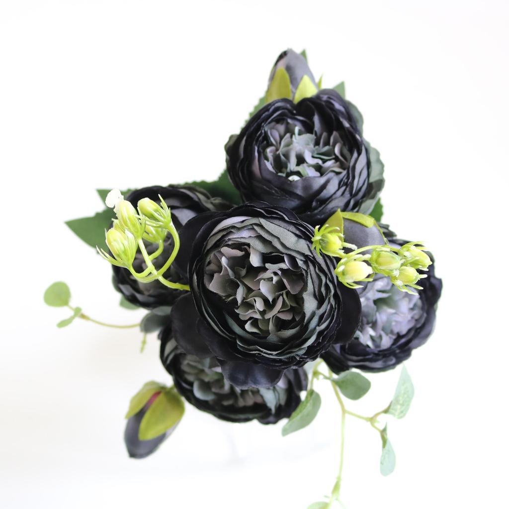 Korean Style Artificial Bouquet: 5-Head Rose & Peony for Home or Wedding Decor