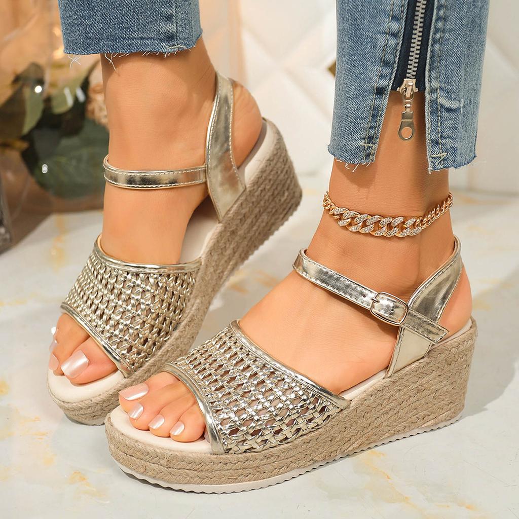 New Platform Wedge Sandals With Straps And Open Toes Fashionable And Casual Open Back Sandal For Womens Summer Sandalias 2026