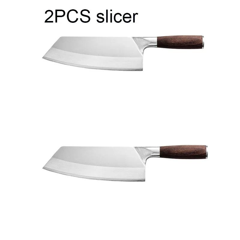 Kitchen Knife Meat Cutting Stainless Steel Vegetable Chopping Knife Multifunctional Chef Knife Wooden Handle Kitchen Accessories