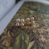Retro Style New Four Leaf Grass Fresh Water Bright Pearl Earrings 925 Silver Ear Pin EARRINGS Metal Earrings