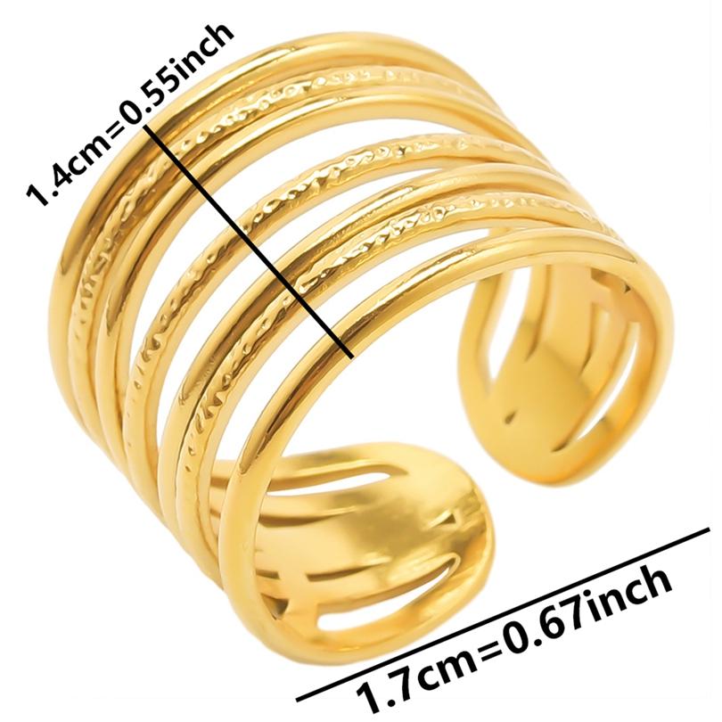 1/5Ppcs/Lot Real Gold Plated Stainless Steel Rings For Women Men Accessories Open Adjsutable Chunky Butterfly Heart Ring Anillos