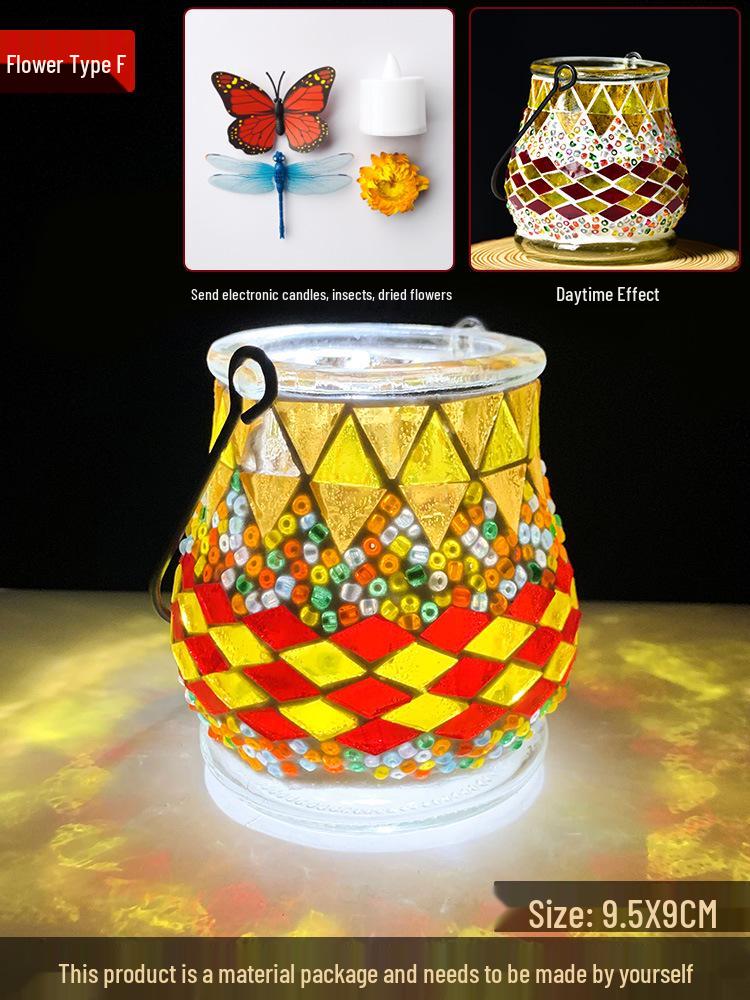 Handmade DIY Mosaic Lantern Kit: Early Education, Parent-Child Activity, Creative Team Building, Gift Toy, Flower Lantern Craft