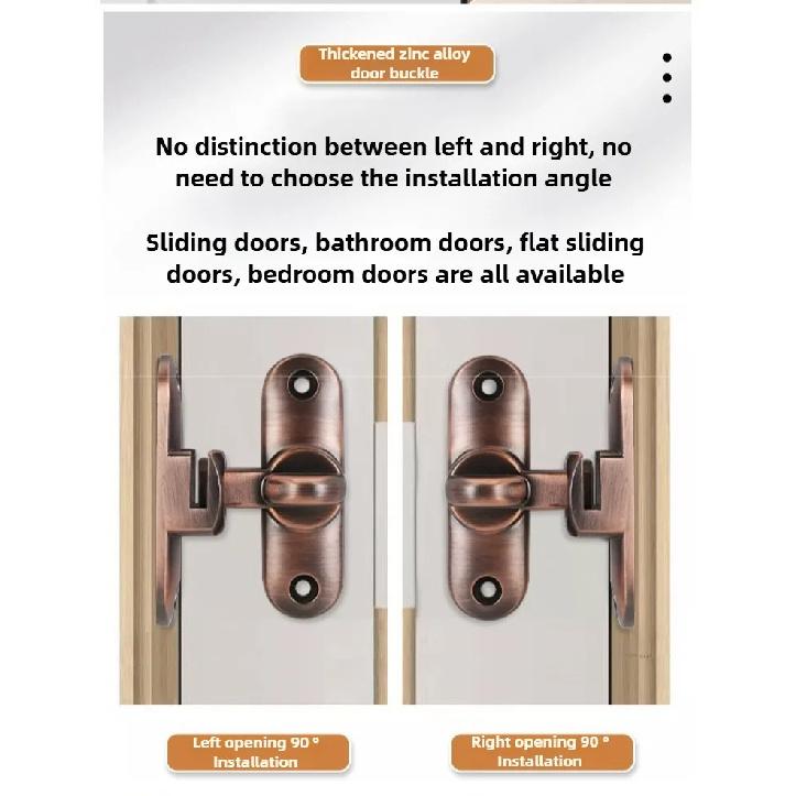 Zinc Alloy Hook Latch Window Drawers Cabinet Locks 90/180 Degree Barn Door Latch Bolt Hooks Sliding Gate Buckles Hardware