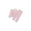 Mädchen Frühling Herbst Leichtes Langarm Pinkes Pyjama-Set mit Spitzenbesatz