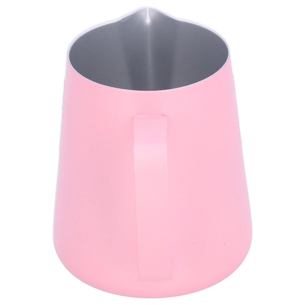 400ml Konvička na kávu Efektní konvička na pěnění mléka s výlevkou ve tvaru orlího zobáku pro domácí kavárnu Růžová