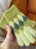 Gloves Warm gloves Fleece thickened gloves Leaky finger knitted middle school student cold-proof plush gloves