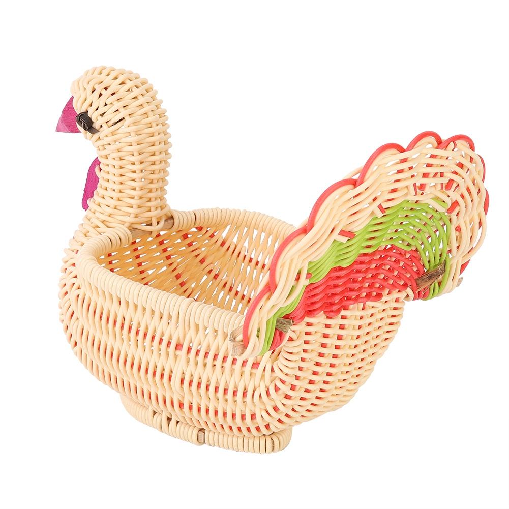 Cute Desktop Mini Turkey shape Storage Basket HandWoven Basket Home Decoration