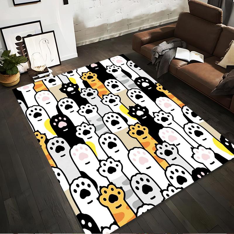 

Cute Multicolor Cat Paw Pattern Carpet with Playful Cartoon Style Animal Design Suitable for use as an anti-slip1 for1room and bedroom sofas 40x60cm( 15x23in )