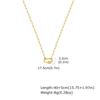 Women's Gold Clavicle Chain Necklace with Zirconia Oval Pendant and Stainless Steel Square Links