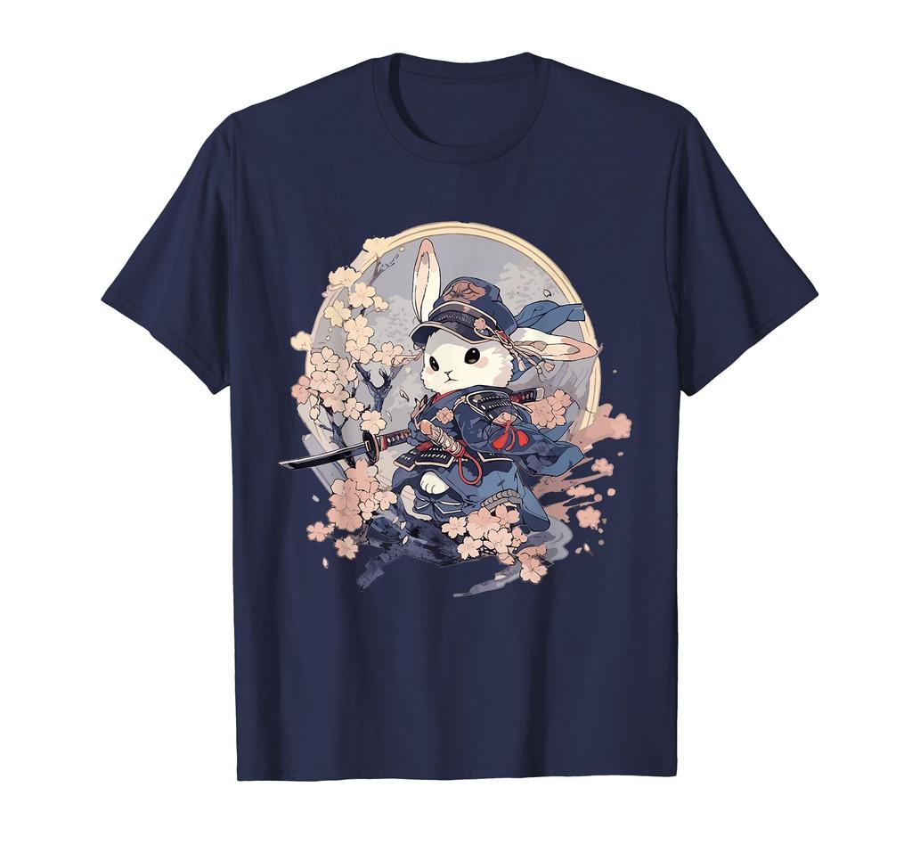 Japanese Art Rabbit Ninja Anime Style Samurai Rabbit Ukiyo-e T-skjorte
