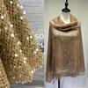 5mm Sequin Embroidered Cutout Fishnet Fabric Transparent Piece Beads Women's Dress Wedding Dress Double Mesh Fabric