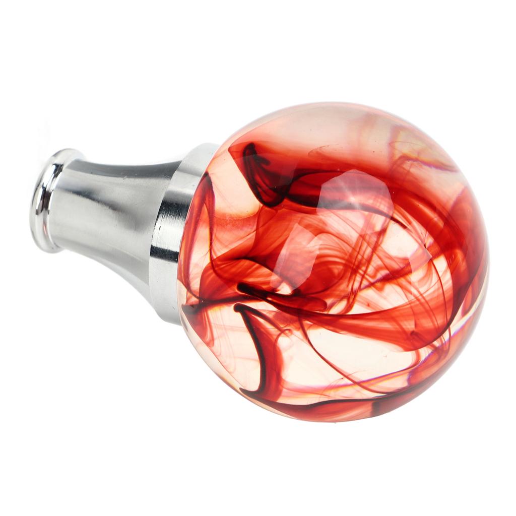 JDM Style Gear Shift Knob with 3 Adapters Round Ball Shape Shifter Head for Manual Automatic Transmission Vehicles Red