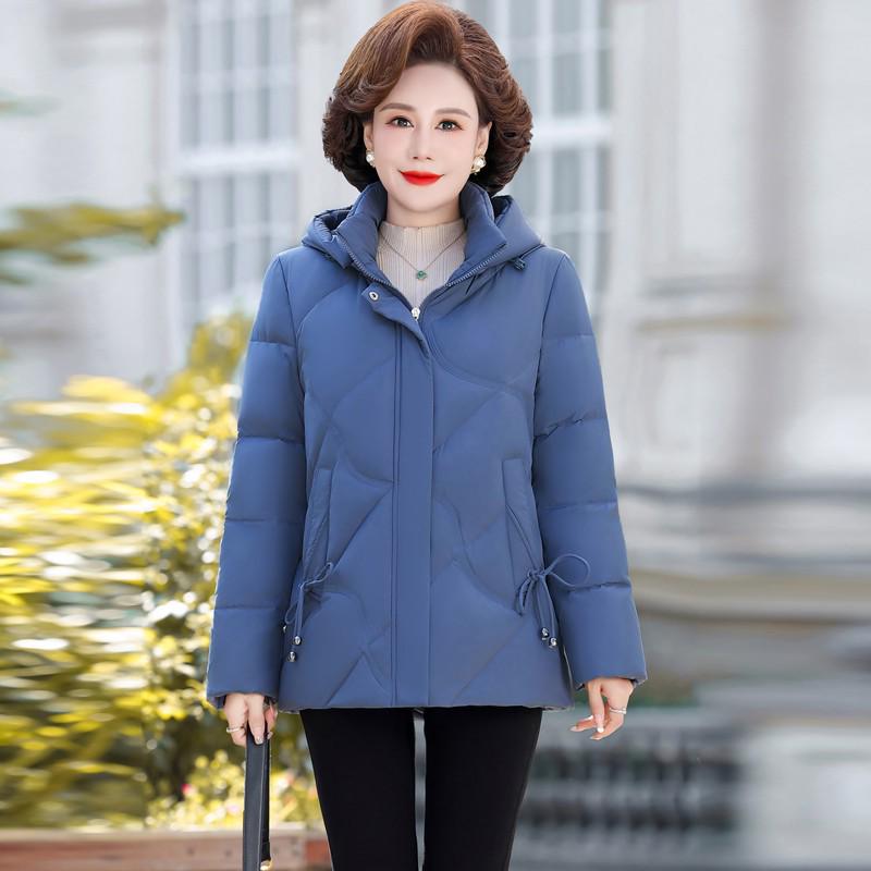 

Women s 2024 Genuine Goose Down Jacket - Plus Size Winter Coat for Middle-Aged and Elderly XL (100-110 lbs) малиновий