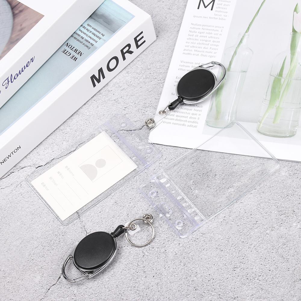 

Модные офисные принадлежности унисекс, чехол для кредитной карты, держатель удостоверения личности, выдвижные держатели для значков, зажим для катушки