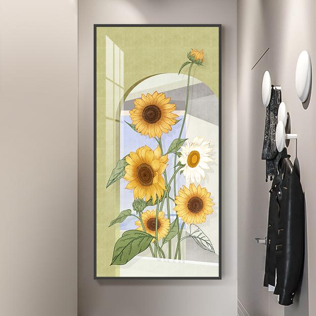 Nordic Sunflower Canvas Painting Flower Landscape Posters Plant Leaves Prints Living Room Porch Decoration Wall Art Cuadros