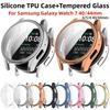 Silikonhülle Glas für Samsung Galaxy Watch 7 40MM 44MM Rundum-Displayschutz Weiche TPU-Schutzhülle Watch7 44mm Hüllen