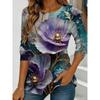 Flower Printing Versatile Comfortable Long Sleeve Fashion Loose Pullovers Long Sleeves Women’s