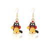 Cartoon Drip Santa Earrings, Personalized Christmas Column Elk Gingerbread Man Earrings
