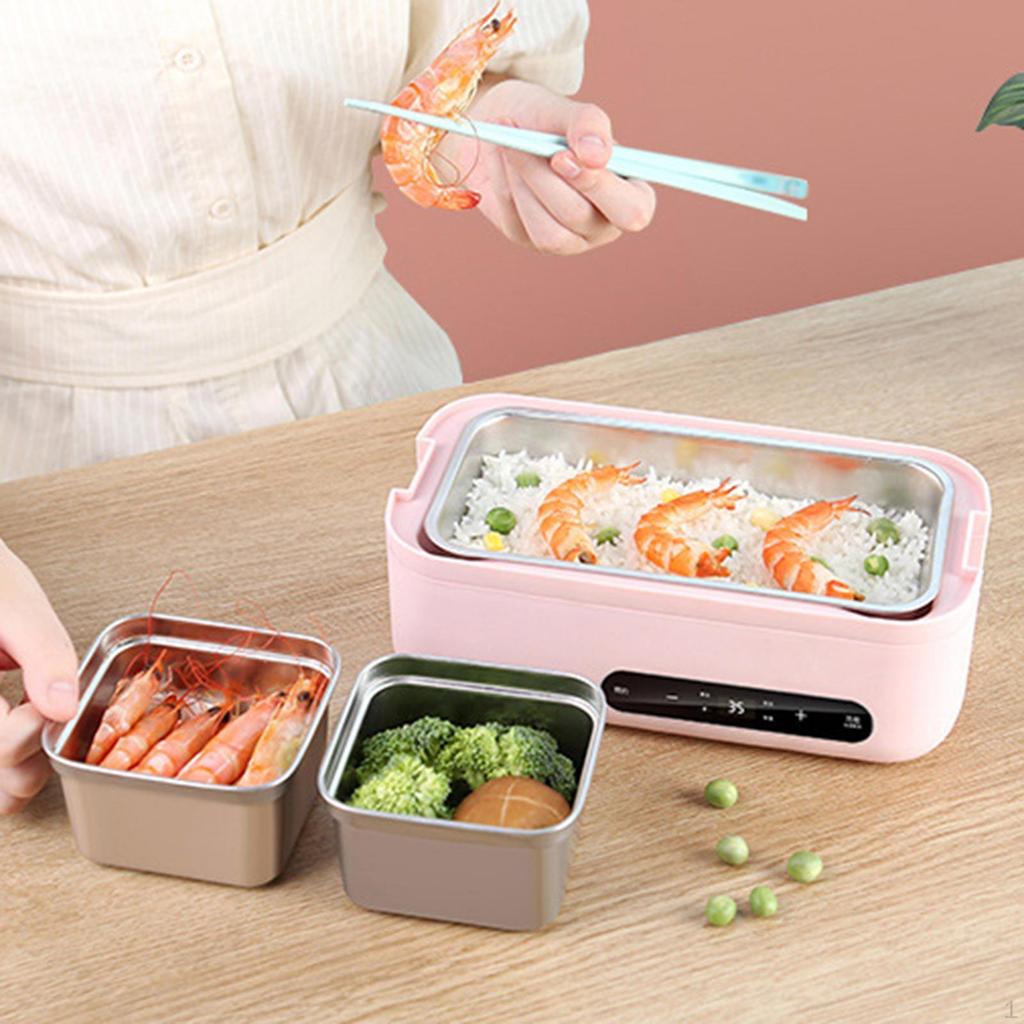 Electric Heating Lunch Box Food Warmer 1.2 L Removable Container Rectangle Bento