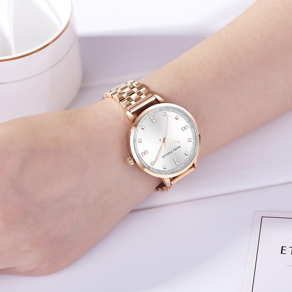 New Simple Diamond-encrusted Women's Watch Japanese Movement Waterproof Steel Band Quartz Women's Watch
