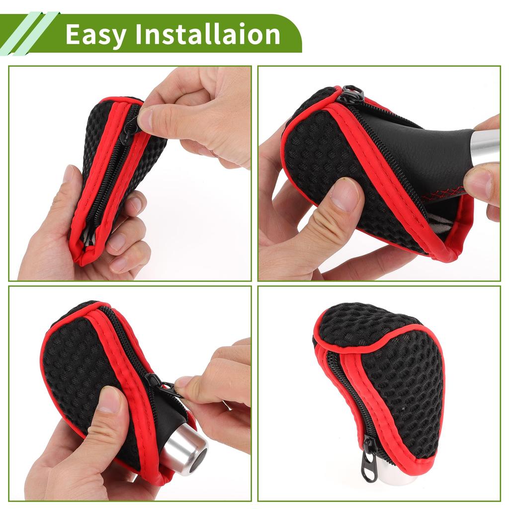 HOPESPANNER Universal Gear Shift Knob Cover Stick Shift Handle Protector Manual Fabric 1 Pc Anti Slip Grey