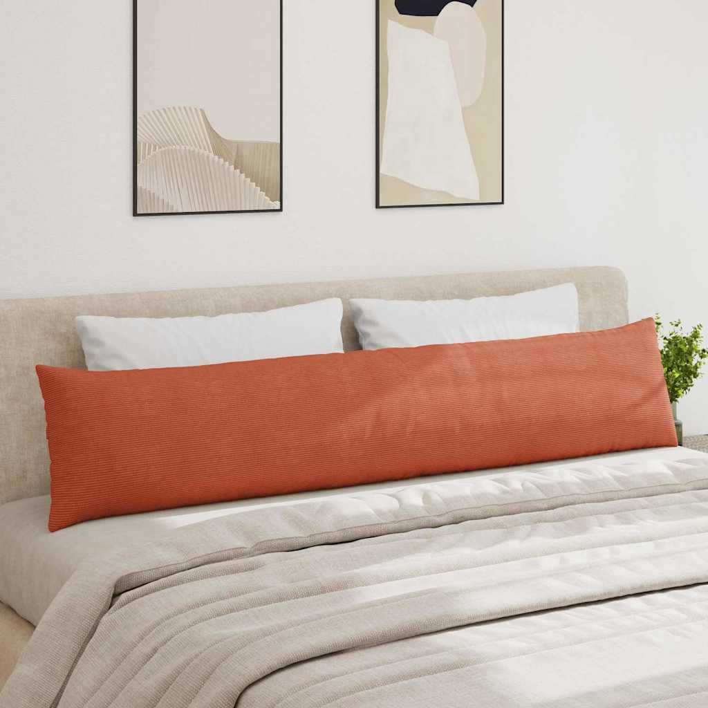 Sofa Cushions 2 Pieces Red Orange 200 X 40 Cm Corduroy Fabric