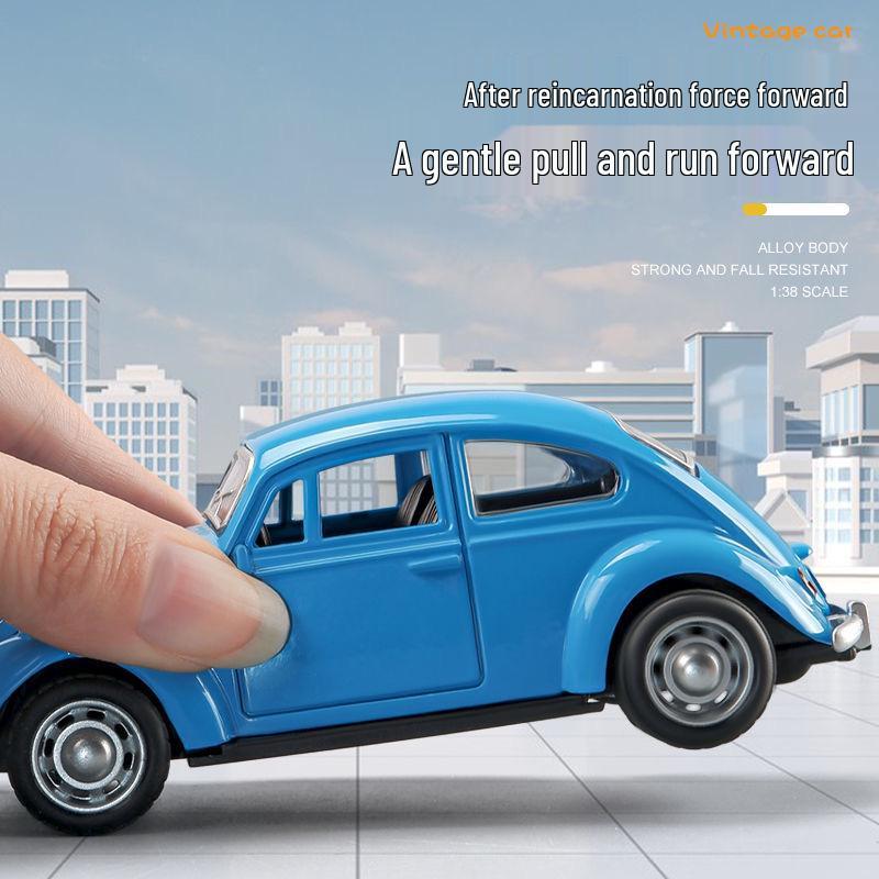 Retro Beetle Classic Alloy Toy Car with Opening Doors