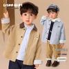 LUSONBABY Boys' Barn-Style Lapel Windbreaker Jacket